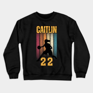 Caitlin Basketball 22 for Basketball Fans Crewneck Sweatshirt